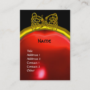 DRAGON LOVE RUBY MONOGRAM  red black yellow pink Business Card