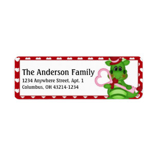 Dragon Love Valentine's Day Address Labels d1