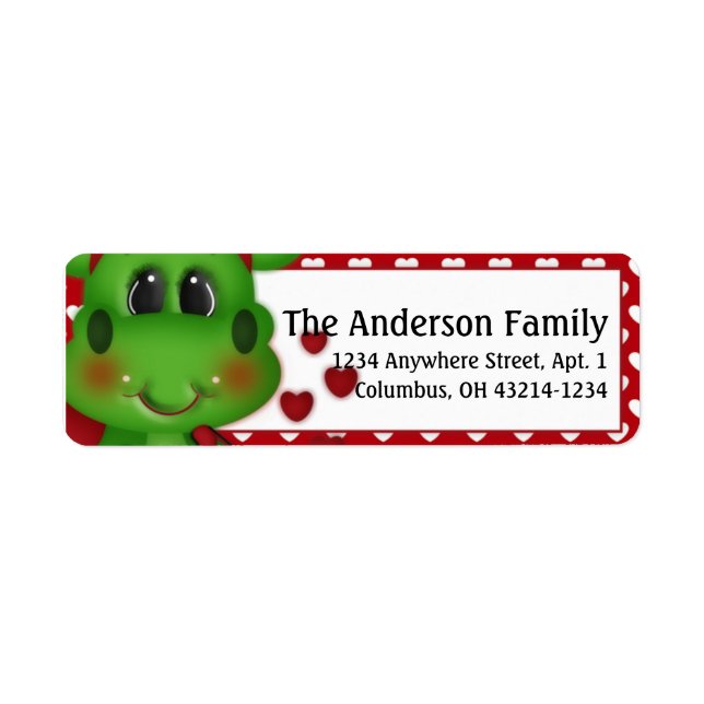 Dragon Love Valentine's Day Address Labels d3 (Front)