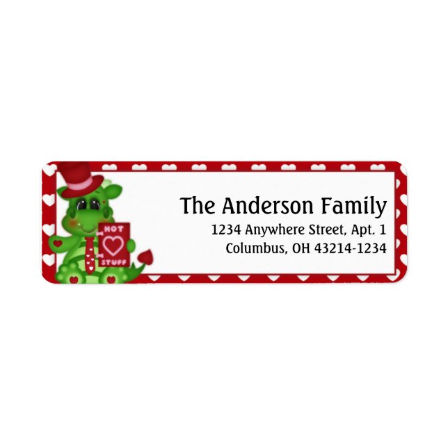 Dragon Love Valentine's Day Address Labels d6 (Front)