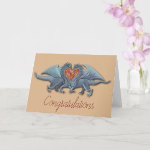 Dragon Love Wedding/Engagement Congratulations Card