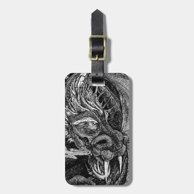 Dragon luggage tag 2 sides (Front Vertical)