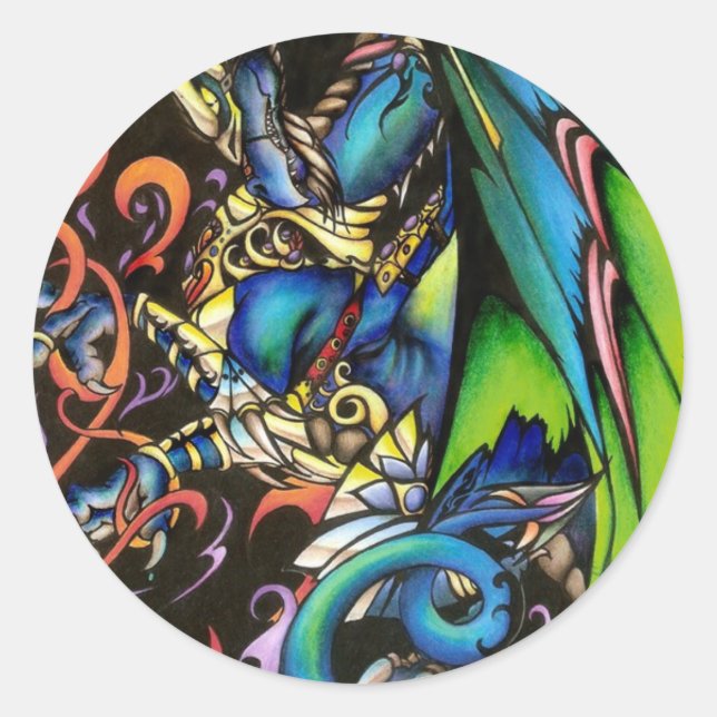 Dragon Magic Classic Round Sticker (Front)