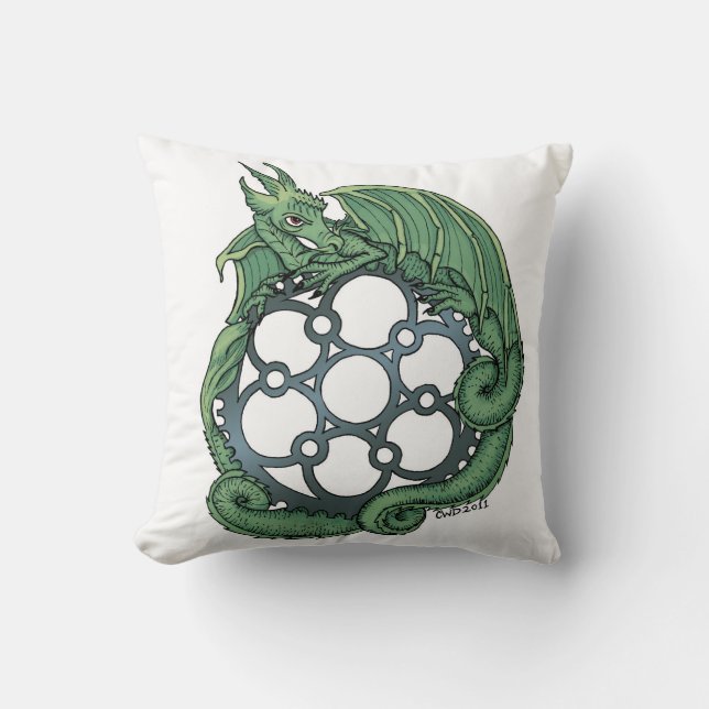 Dragon Mandala Throw Pillow (Front)