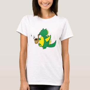 Dragon Marching Saxophone Music Notes T-Shirt