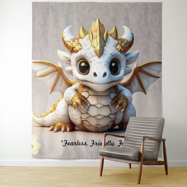 "Dragon Mascot Logo" Tapestry (In Situ)