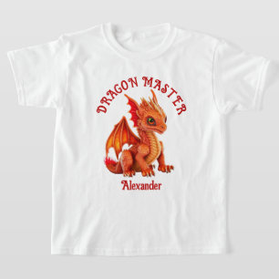 Dragon Master 3D Orange Dragon Personalise T-Shirt