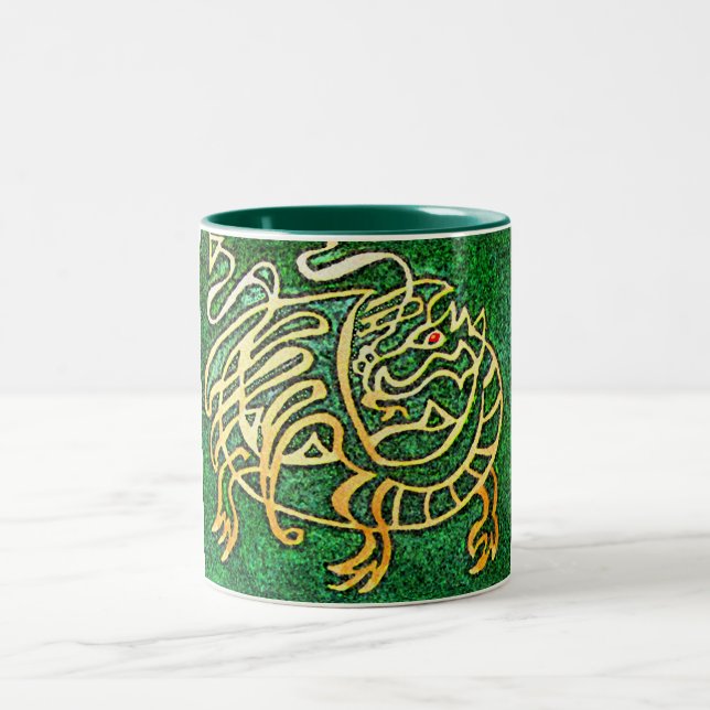 Dragon maze Two-Tone coffee mug (Center)