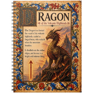 Dragon, Mediaeval Bestiary Art Notebook