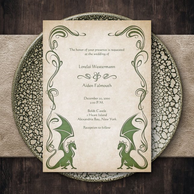 Dragon Mediaeval Fantasy Wedding Invitation (Creator Uploaded)