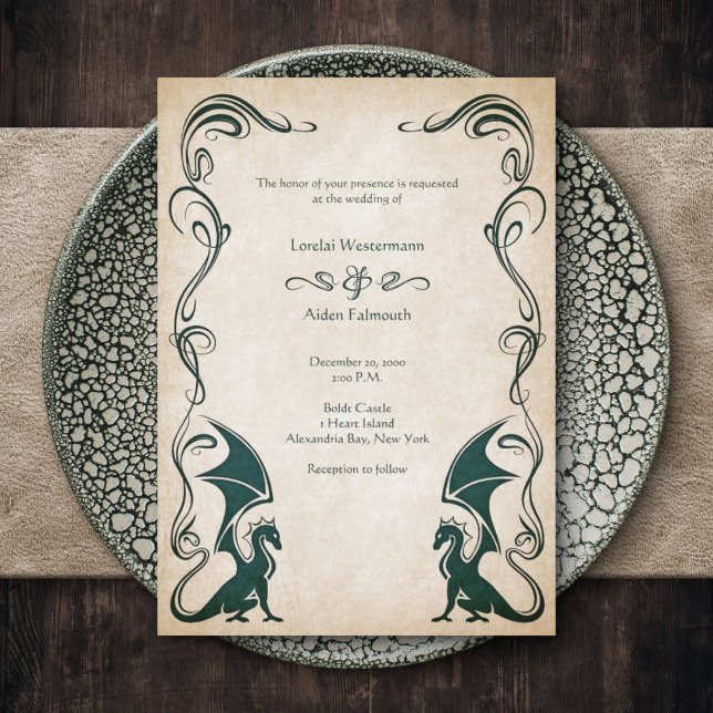 Dragon Mediaeval Fantasy Wedding Invitation (Creator Uploaded)