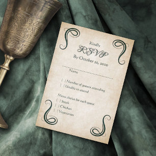 Dragon Mediaeval Fantasy Wedding RSVP Card