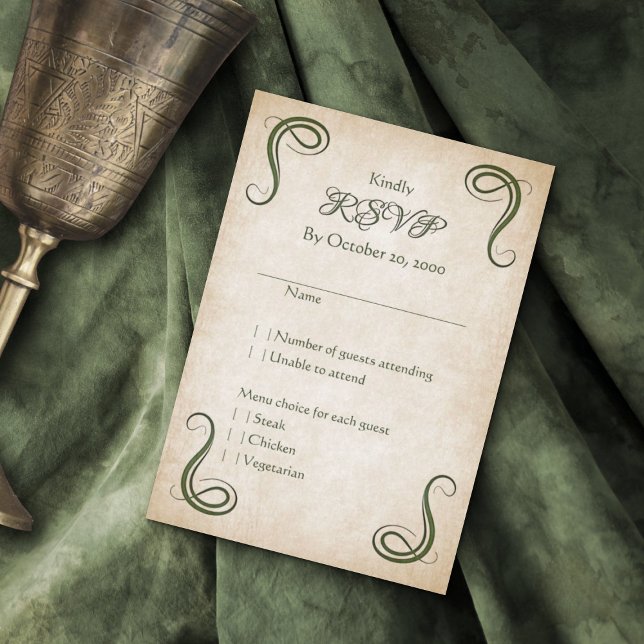 Dragon Mediaeval Fantasy Wedding RSVP Card (Creator Uploaded)