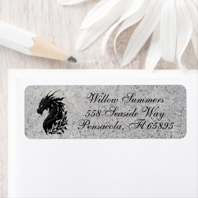 Dragon, Mediaeval Return Address Label (Insitu)