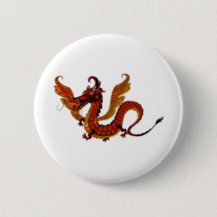 Dragon Metallizer Art Glass Factory 6 Cm Round Badge