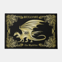 Dragon Monogram Gold Frame Traditional Book Cover