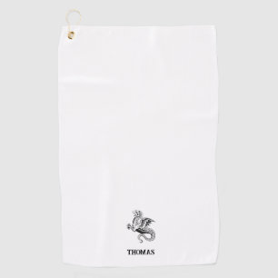 Dragon monster midieval vintage power golf towel