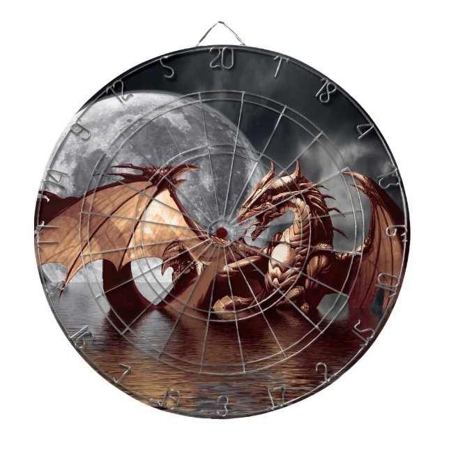 Dragon & Moon Fantasy Art Dart Board (Front)