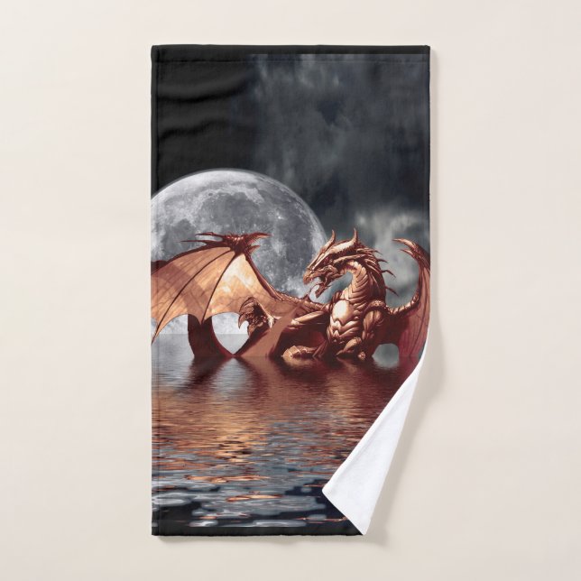 Dragon Moon Fantasy Art Hand Towel (Hand Towel)