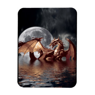 Dragon & Moon Fantasy Art  Magnet