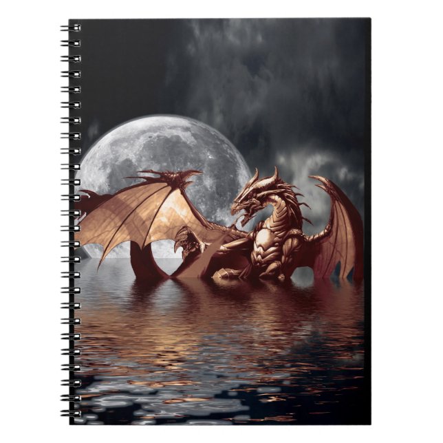 Dragon & Moon Fantasy Art Notebook (Front)