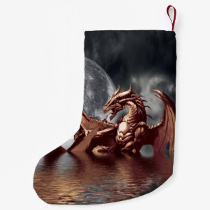 Dragon & Moon Fantasy Artwork Small Christmas Stocking