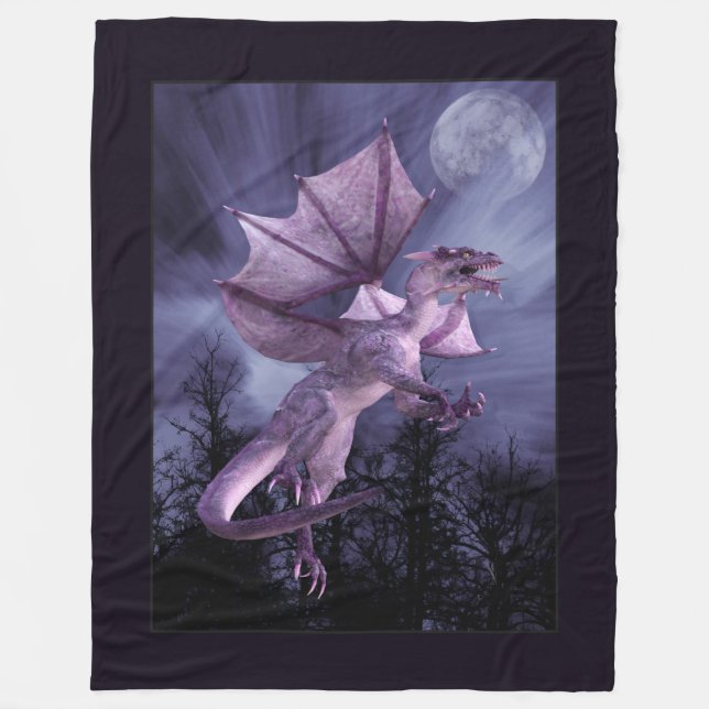 Dragon Moon Fleece Blanket (Front)