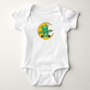 Dragon Moon Good Night Dragon Fantasy Baby Bodysuit
