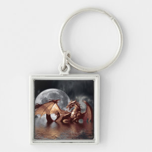 Dragon & Moon Keychain