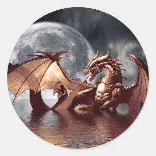 Dragon & Moon Stickers