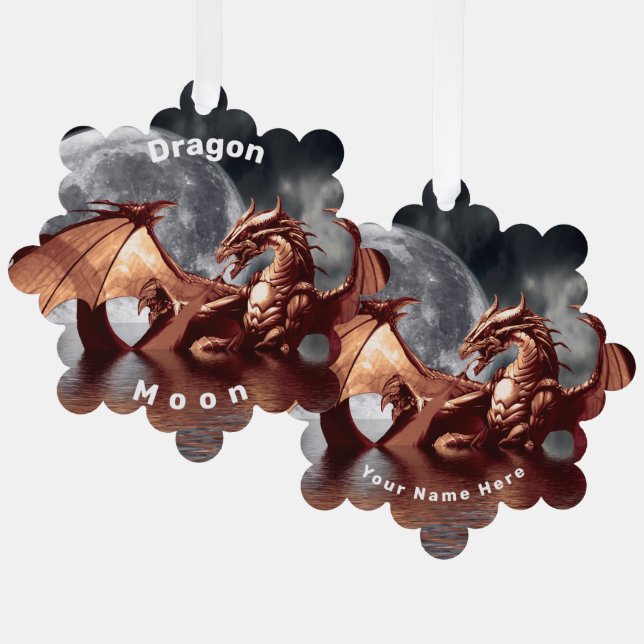 Dragon Moon Tree Decoration Card (Front/Back)