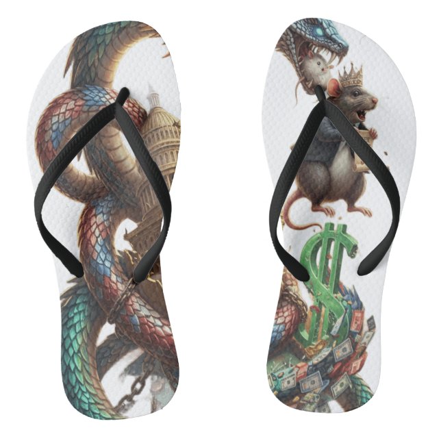Dragon & Mouse Power Flip-Flops – Fantasy Meets Fo Thongs (Footbed)
