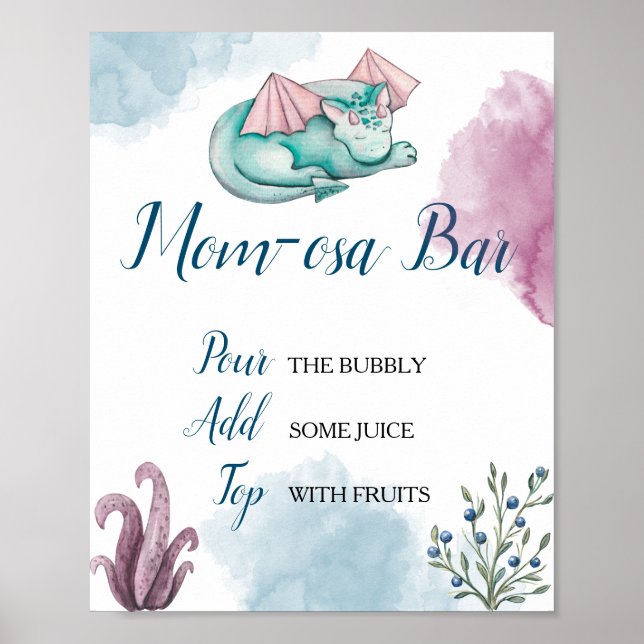 Dragon Mum-osa Bar Mimosa Bar Display Sign (Front)