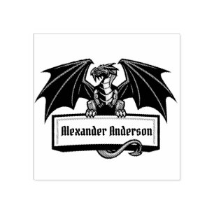 Dragon Name Plate Personalise Rubber Stamp
