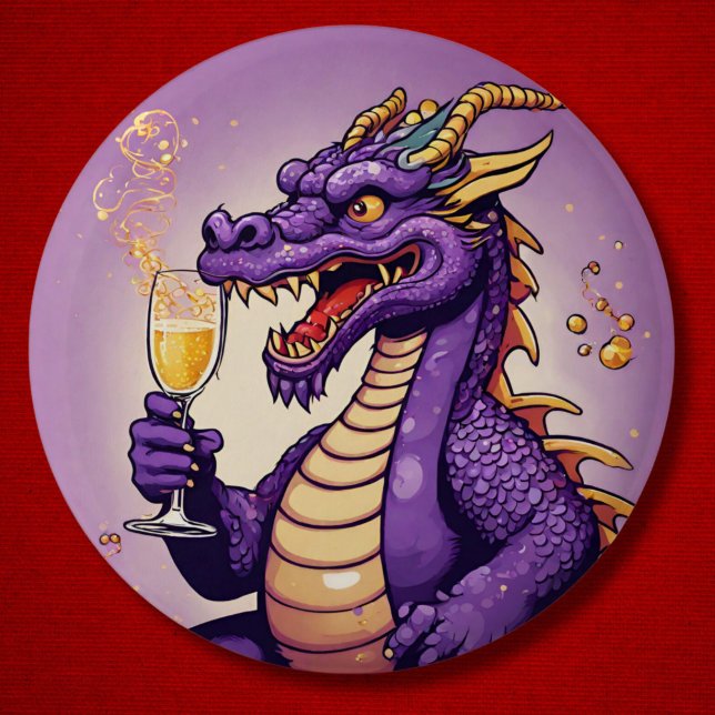 Dragon New Year Chinese Lunar zodiac sign 2024 6 Cm Round Badge (Creator Uploaded)