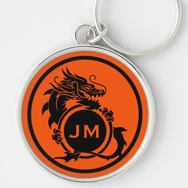 Dragon Novelty Golfer Initial Gift Key Ring (Front)