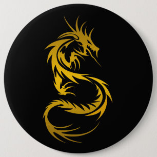 Dragon of Gold 6 Cm Round Badge