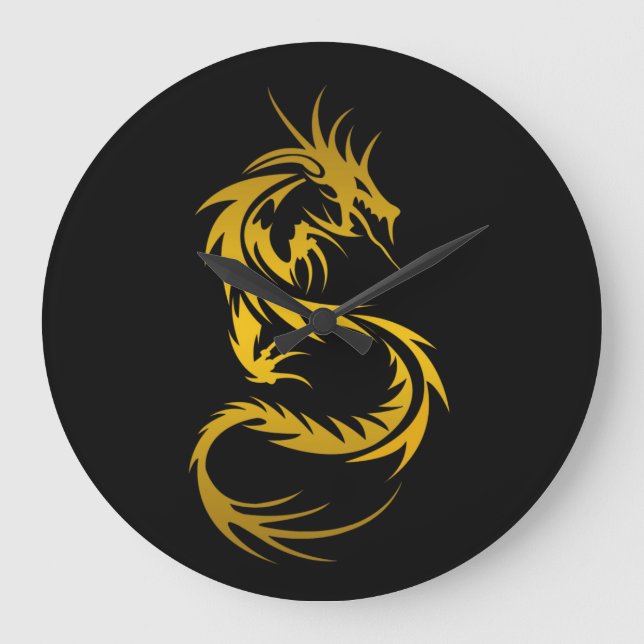 Dragon of Gold Large Clock (Front)