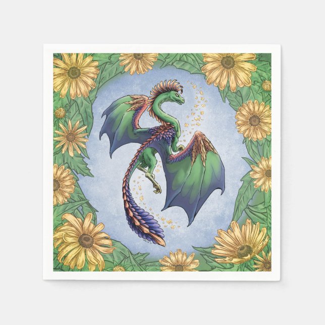 Dragon of Summer Nature Fantasy Art Napkin (Front)