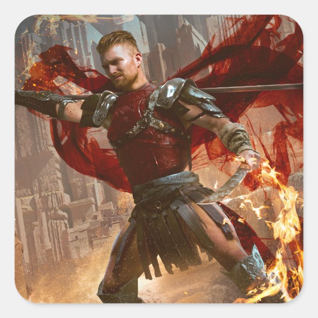 Dragon of the Desert Epic Fantasy Art Sticker (Front)