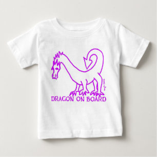 DRAGON ON BOARD! baby tee MAGENTA 2