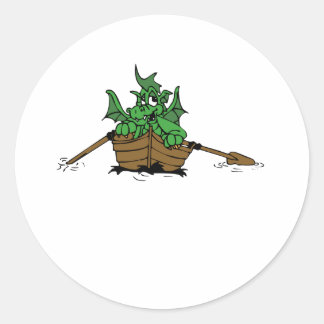 Dragon On Boat Classic Round Sticker