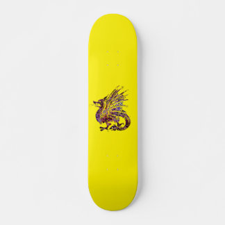 Dragon on Purple and Gold Skateboard