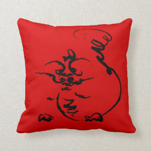Dragon on red cushion