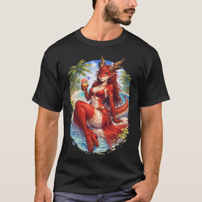 Dragon on the beach T-Shirt (Front)
