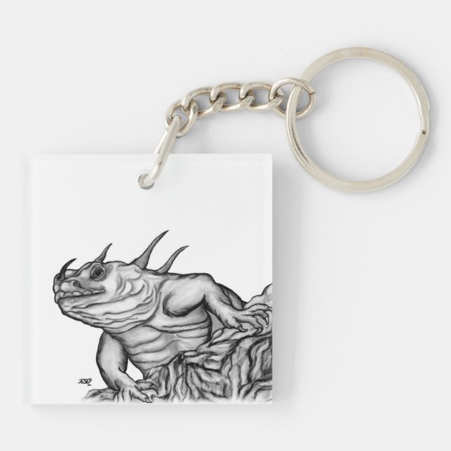 Dragon on the Rock Key Ring (Back)