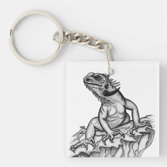 Dragon on the Rock Key Ring (Front)