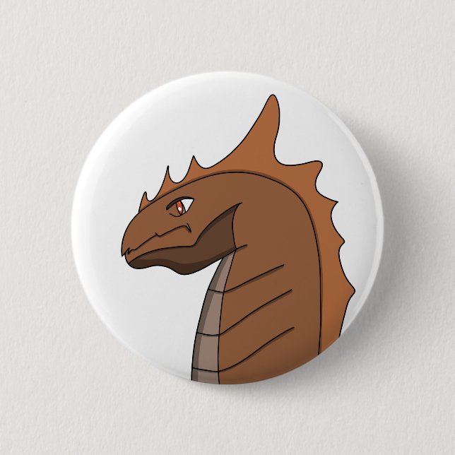 Dragon or other mythical creature 6 cm round badge (Front)