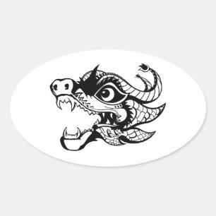 dragon oval sticker