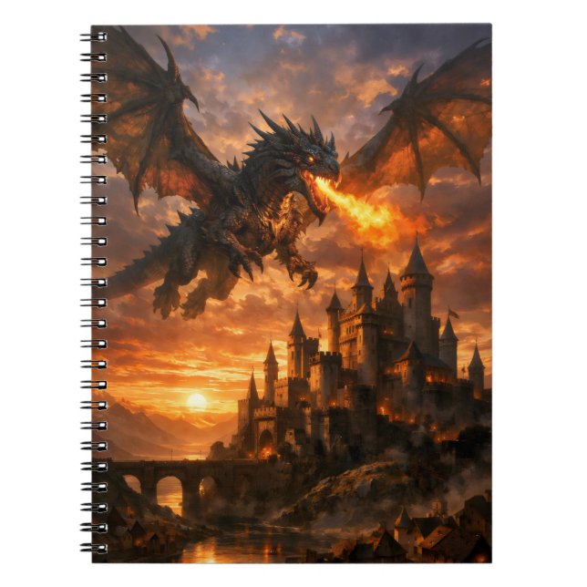 Dragon Over Duskfall Castle Notebook (Front)
